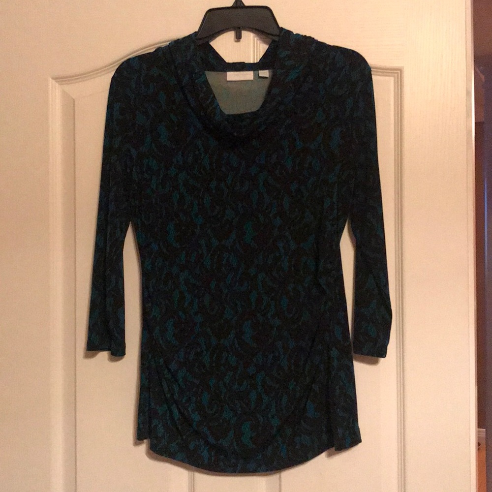 New York & Co. Teal Patterned Top